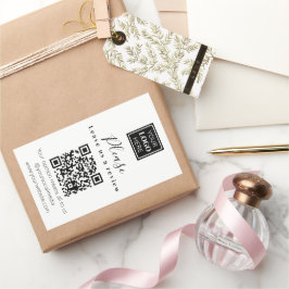 Adesivo Retangular Deixe-nos analisar o código QR de negócios