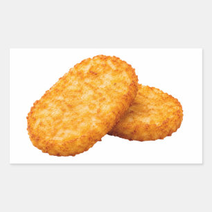 Adesivo Retangular Delícia de Hash Browns Crocante Dourado