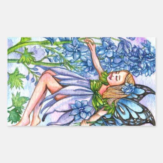 Adesivo Retangular Delphinium Fairy (Frente)