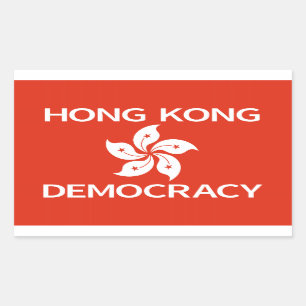 Adesivo Retangular Democracy Hong Kong Flag