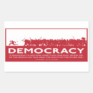 Adesivo Retangular Democracy Sticker