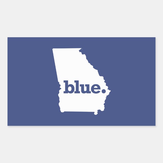 Adesivo Retangular Democrata da Geórgia (Frente)