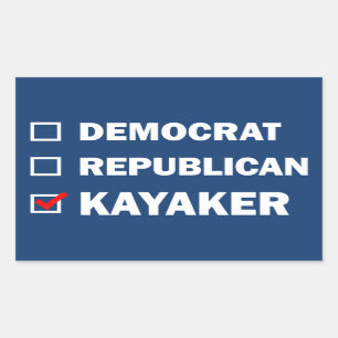 Adesivo Retangular Democrata Republicano Kayaker