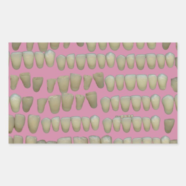 ADESIVO RETANGULAR DENTISTA DENTISTA ORTODÔNICA ROTTEN DENTISMO BOCA (Frente)