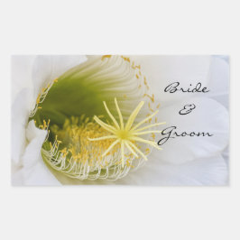 Adesivo Retangular Dentro de um cacto branco em flor