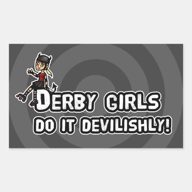 Adesivo Retangular Derby Girl faz isso devagar (Frente)
