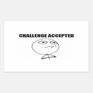 Adesivo Retangular Desafio aceito
