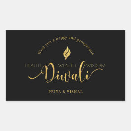 Adesivo Retangular Desejo personalizável a você um Diwali feliz e pró