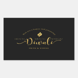 Adesivo Retangular Desejo personalizável a você um Diwali feliz e pró