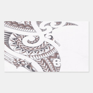 Adesivo Retangular desenhista luxuoso maori