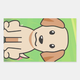 Adesivo Retangular desenho animado de laboratório amarelo