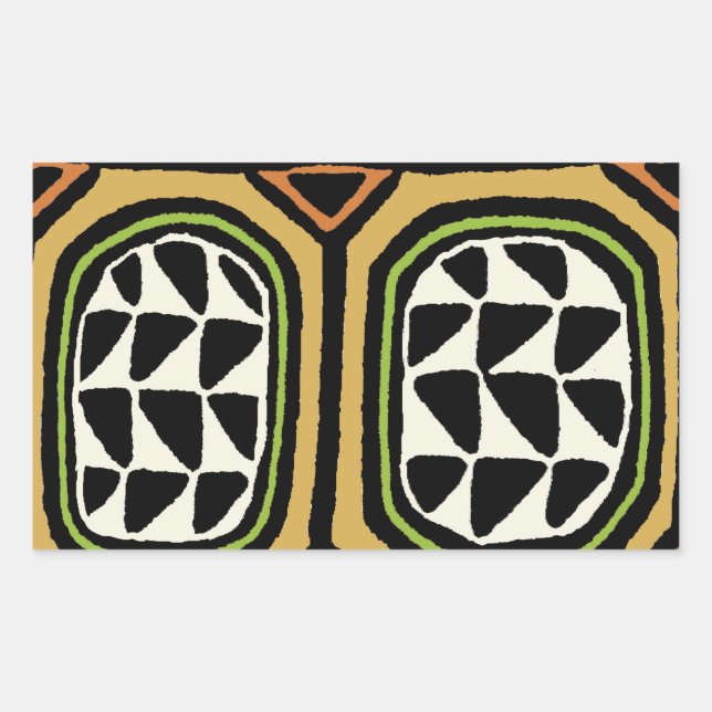 Adesivo Retangular Desenho de Têxtil Kuba Africano (Frente)