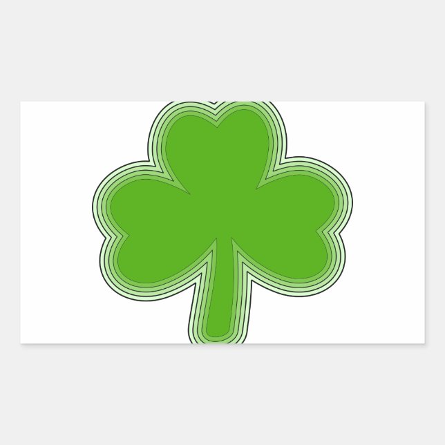 Adesivo Retangular Desenho Shamrock de São Patrick (Frente)