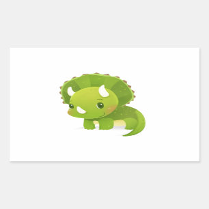 Adesivo Retangular desenhos animados bonitos do dinossauro do bebê