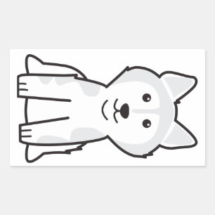 Adesivo Retangular Desenhos animados do cão do Malamute do Alasca