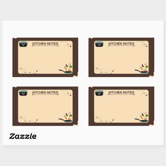 Adesivo Retangular Desenhos de desenho em quadrinhos da Cozinha bege  (Folha)