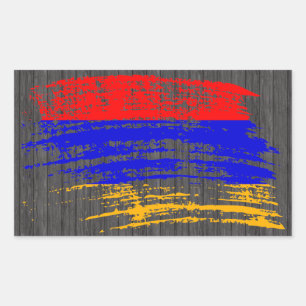 Adesivo Retangular Design arménio legal da bandeira