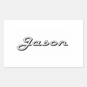 Adesivo Retangular Design conhecido retro clássico de Jason
