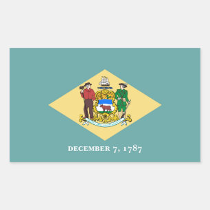 Adesivo Retangular Design da bandeira do estado de Delaware