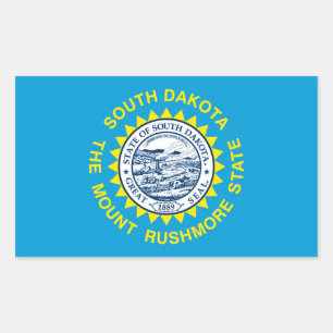 Adesivo Retangular Design da bandeira do estado de South Dakota