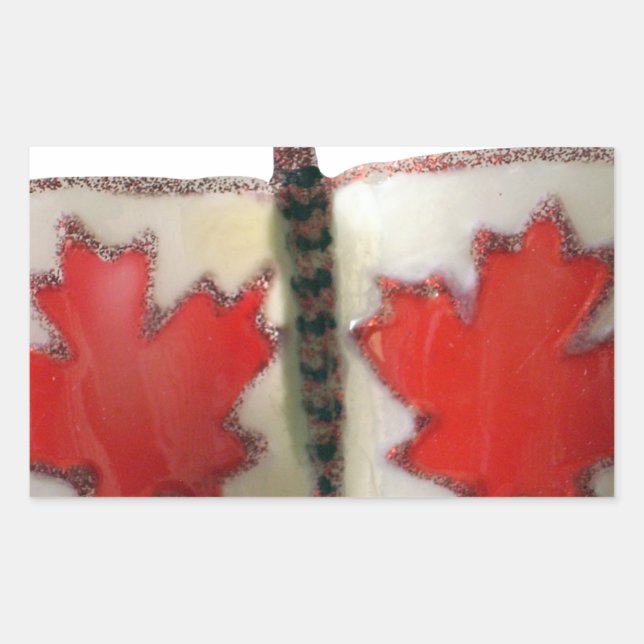 Adesivo Retangular Design de Borboleta de Bandeira Canadiana (Frente)