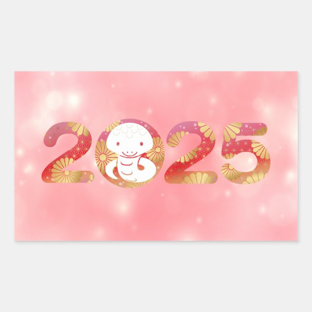 Adesivo Retangular Design de Celebração de 2025 na China (Frente)