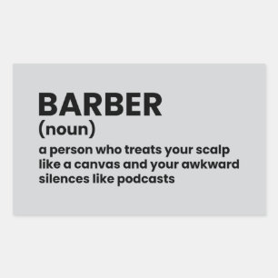 Adesivo Retangular Design de Definição de Barber Witty