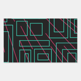 Adesivo Retangular design de fundo preto