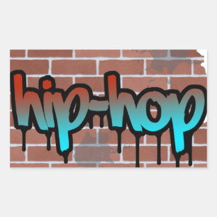 Adesivo Retangular design de grafite hip hop