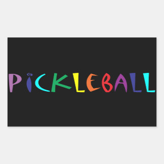 Adesivo Retangular Design de Letras Coloridas Coloridas de Pickleball