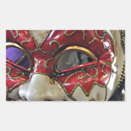 Adesivo Retangular Design de máscara de carnaval