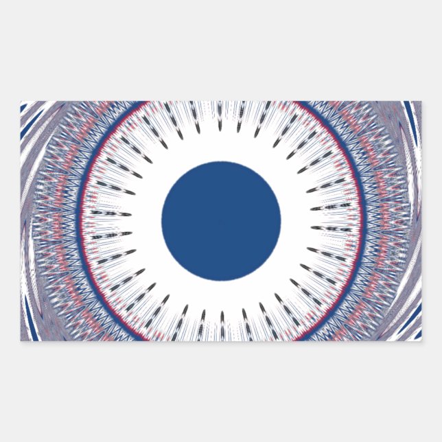 Adesivo Retangular Design de Olhos Energéticos Chic: Um Padrão Mesmer (Frente)
