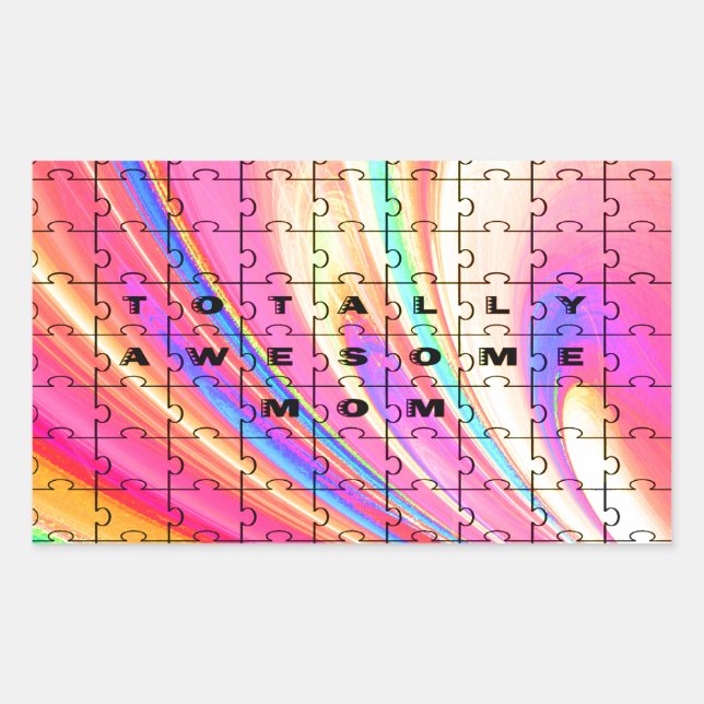 Adesivo Retangular Design de Quebra-cabeça de espiral cor-de-rosa da  (Frente)