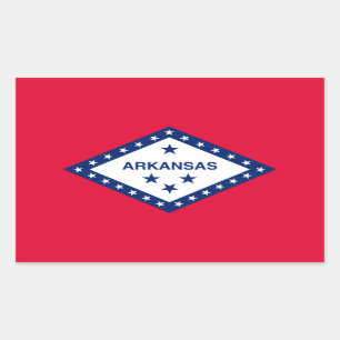 Adesivo Retangular Design de Sinalizador do Estado do Arkansas