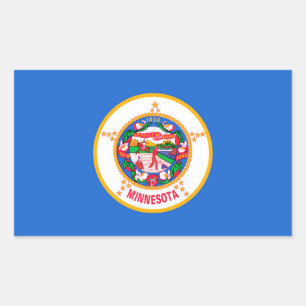 Adesivo Retangular Design de Sinalizador do Estado do Minnesota