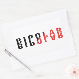Adesivo Retangular Design de texto bipolar