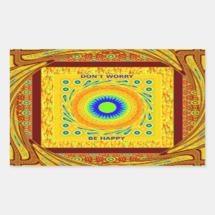 Adesivo Retangular Design de Vetor de Cor Tradicional Africano Vermel