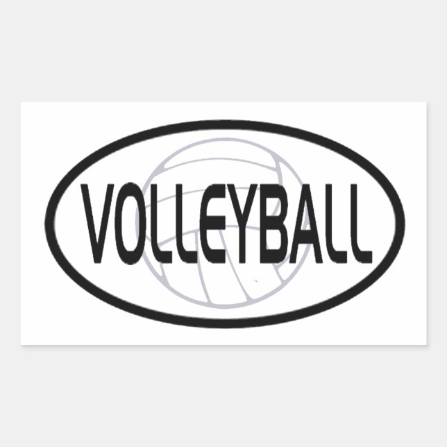 Adesivo Retangular Design de Voleibol Oval (Frente)
