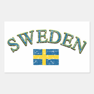 Adesivo Retangular Design do futebol da suecia