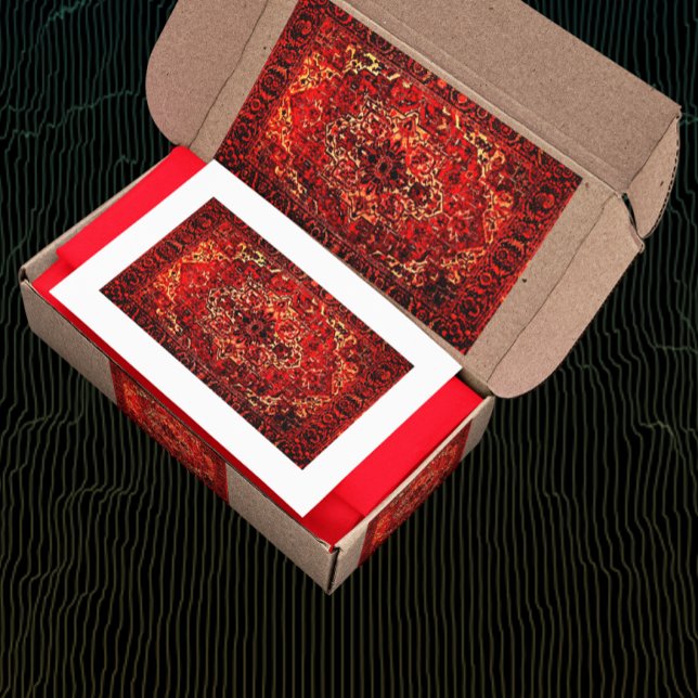 Adesivo Retangular Design do tapete oriental em cores vivas (Criador carregado)