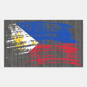 Adesivo Retangular Design filipino legal da bandeira
