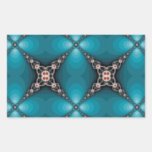 Adesivo Retangular Design Fractal do Oceano X