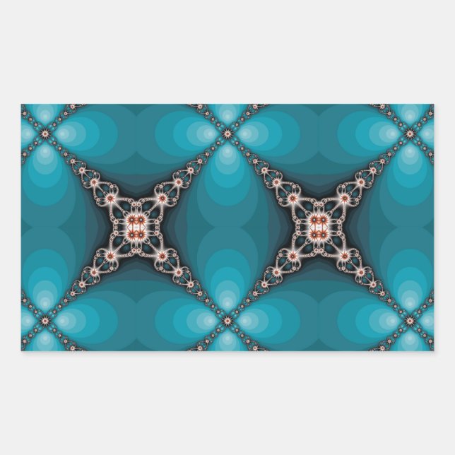 Adesivo Retangular Design Fractal do Oceano X (Frente)