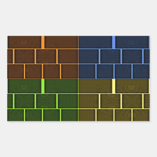 Adesivo Retangular Design geométrica maravilhosa da cor do arco-íris