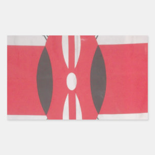 Adesivo Retangular Design Harambe Bandeira Vintage do Quênia