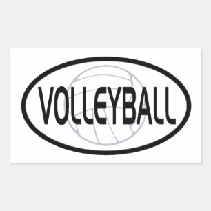 Adesivo Retangular Design oval do voleibol