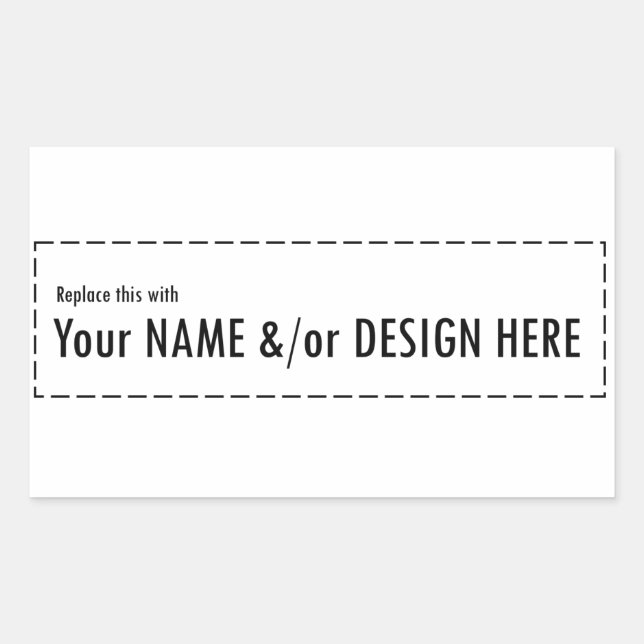 Adesivo Retangular Design seu próprio Design de Personalizar Nome Per (Frente)