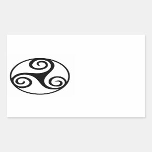 Adesivo Retangular Design Triskele Celta Tradicional