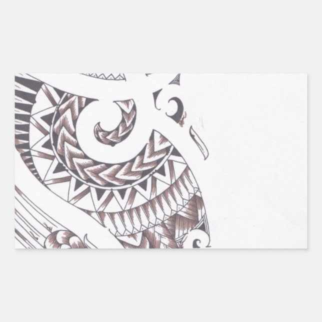 Adesivo Retangular designer de luxo maori (Frente)