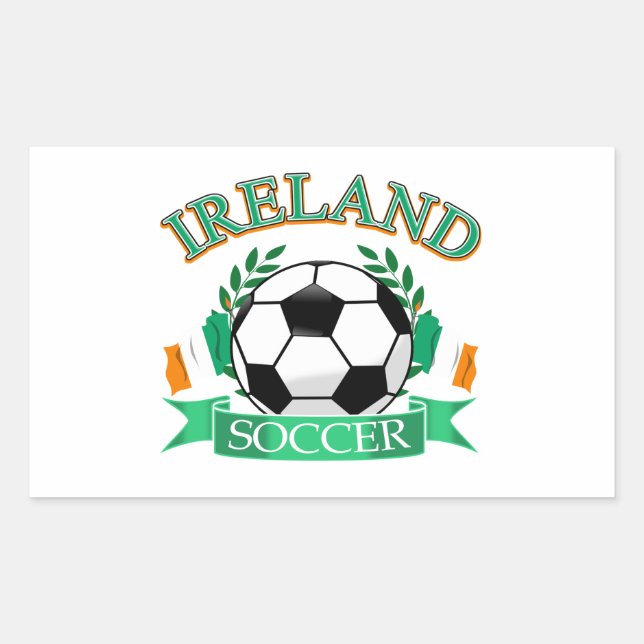 Adesivo Retangular Designs de bola de futebol da Irlanda (Frente)